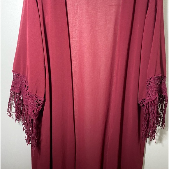 Cardigan Cover Up Large Burgundy - Picture 7 of 14